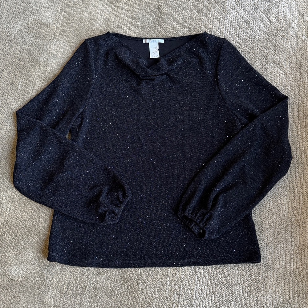 Nouvida Women’s- Sz L - Black Sweater W/Subtle Sparkle - Picture 3 of 12